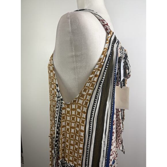 Elan New Western Tiered Maxi Dress Small Halter Tie Neck Bohemian Southwestern - Picture 5 of 15